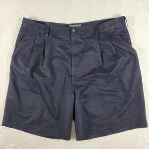 Croft and Barrow Mens Size 40 Black‎ Flat Front Casual Outdoor Relaxed Pleated